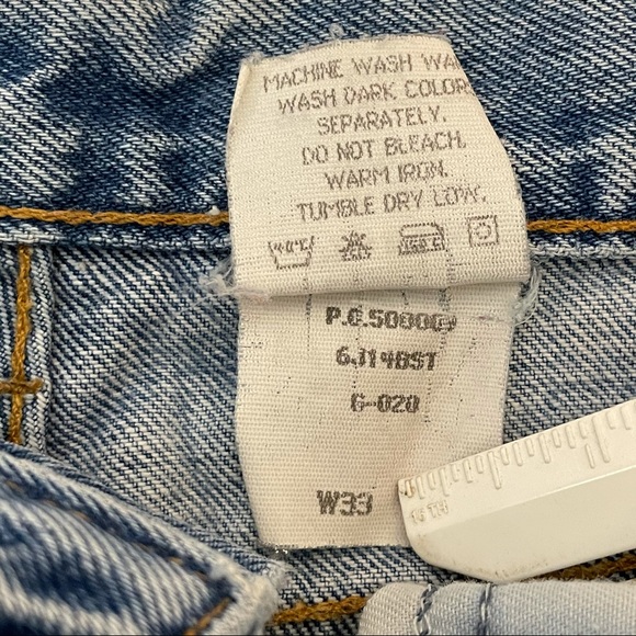 VTG Armani J Sz 33 Button Fly Cut Off Jeans Shorts - Picture 6 of 8